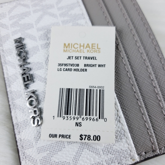 NWT Michael Kors Jet Set card holder bright white - Picture 6 of 6